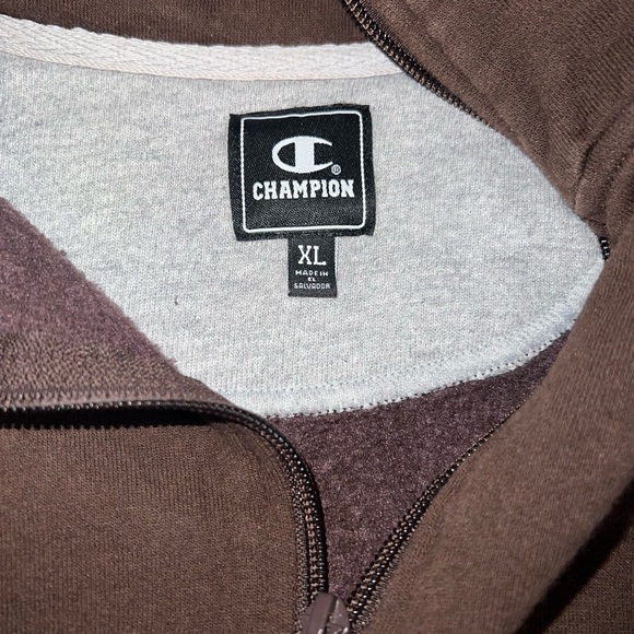 Vintage Chocolate Brown Champion Pullover with quarter zip - Picture 1 of 5